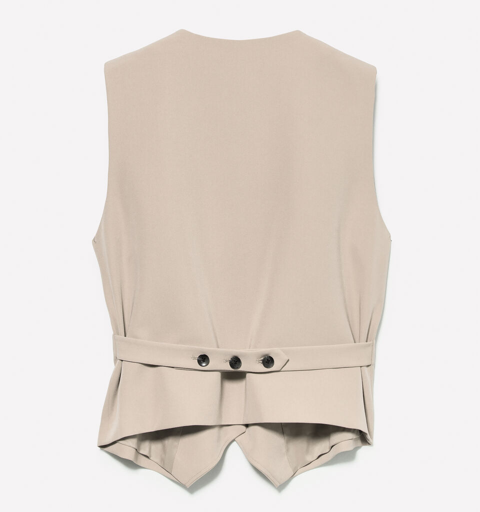 Beige slim fit vest - women's vests and sleeveless jackets - Beige | Sisley image number 6